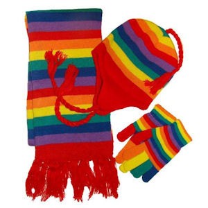 Gay Pride Winter Set (Rainbow, Hat Gloves & Sc...