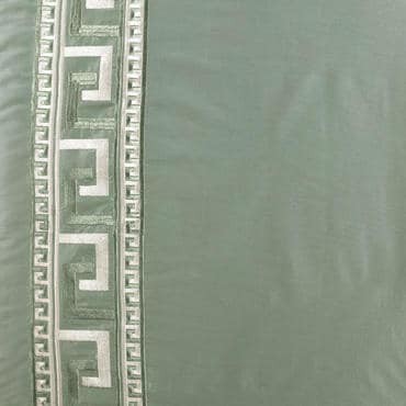 Greco Robins Egg Embroidered Faux Silk Fabric