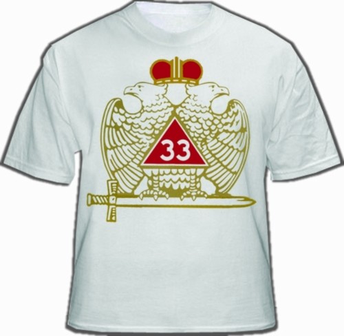 Scottish Rite T-Shirt (White) Masonic 33rd Degree...