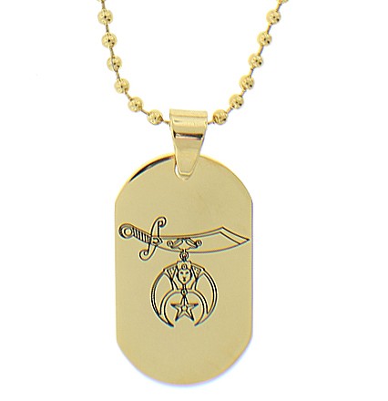 Shiner Pendant - Gold Color Steel with Masonic Ord...