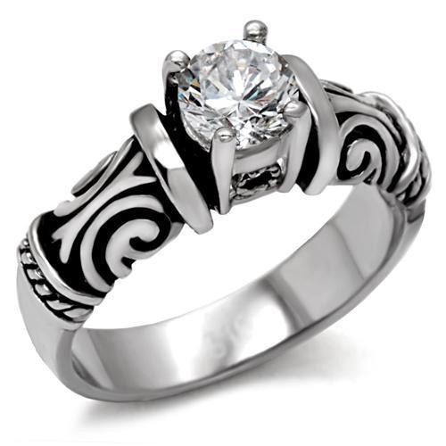 Middle Stone Tribal Ring - Steel Love and Promise...
