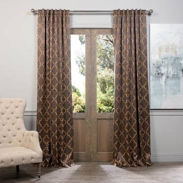 Seville Taupe & Gold Blackout Curtain