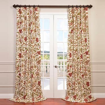 Paloma Embroidered Cotton Crewel Curtain
