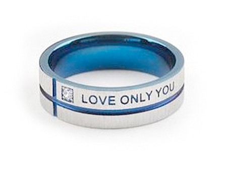 Blue Tint Only Love You - Promise Ring - Titanium...