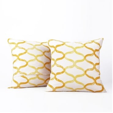Illusions Yellow Printed Cotton Cover- PAIR
