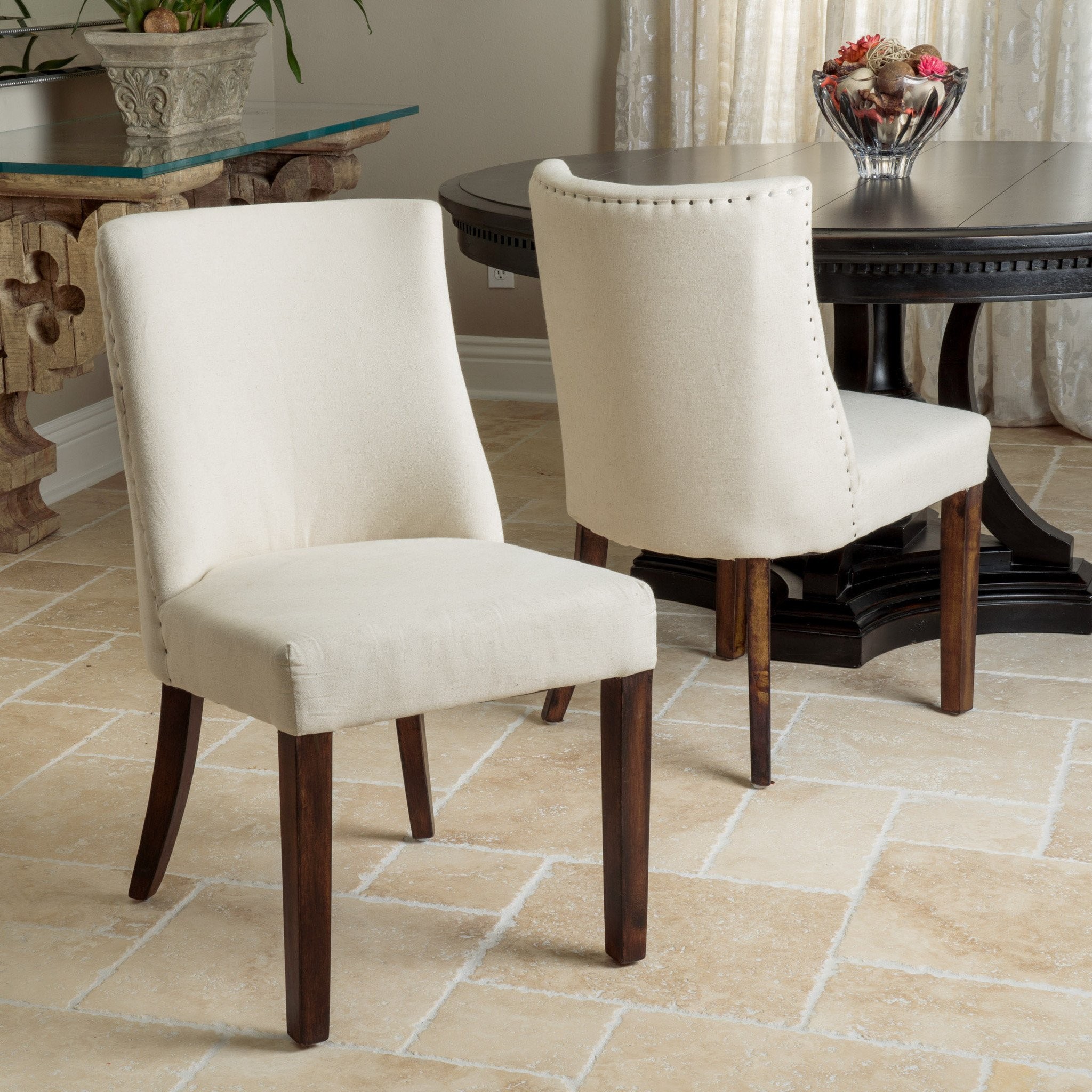 Rydel Natural Fabric Dining Chairs (Set of 2)