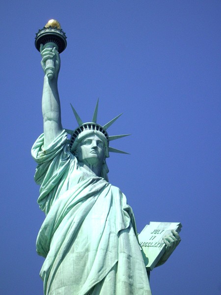The Statue of Liberty is 46.5 meters (151 feet) ta...