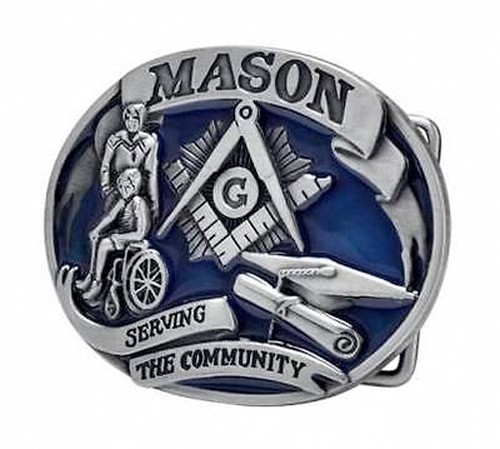 Serving The Community - Blue Tone Freemason Belt B...