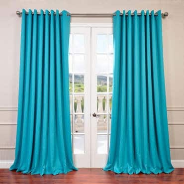 Turquoise Blue Grommet Extra Wide Blackout Curtain