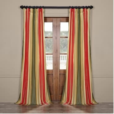 Orleans Faux Silk Taffeta Stripe Curtain