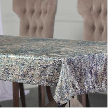 Wilton Blue Designer Faux Silk Taffeta Table Cloth