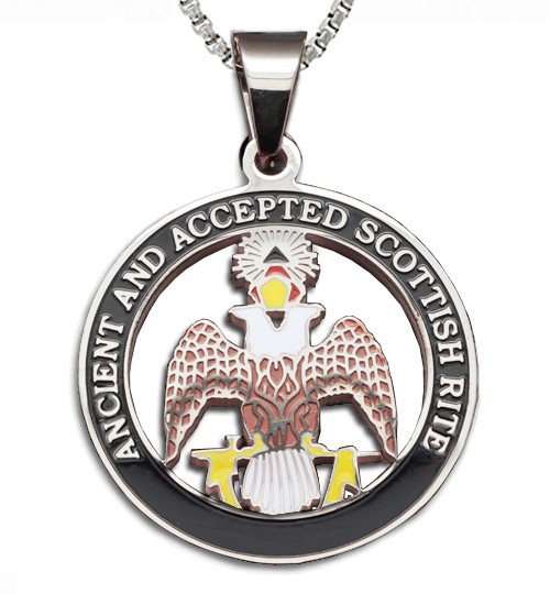 Scottish Rite - 33rd Degree Silver Color Stainless...