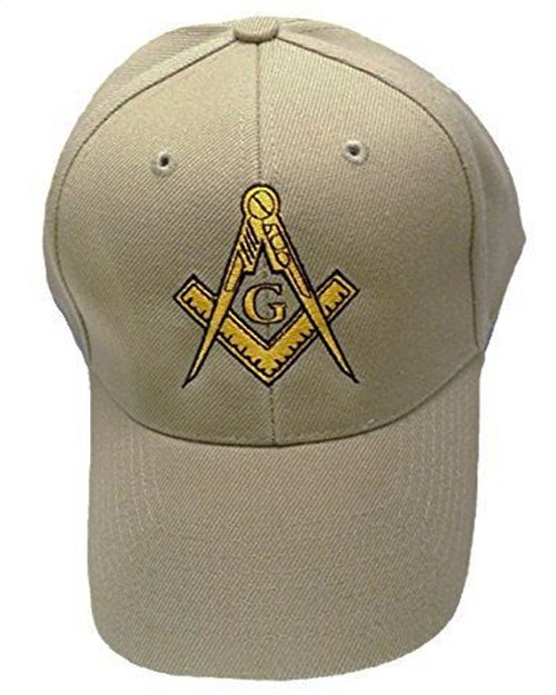 Freemason's Baseball Cap - Tan Hat with Golden...