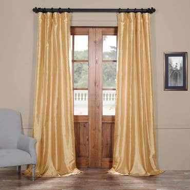 Soft Gold Faux Silk Taffeta Curtain