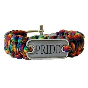 Braided Rainbow Pride Plate Paracord Bracelet - Ga...