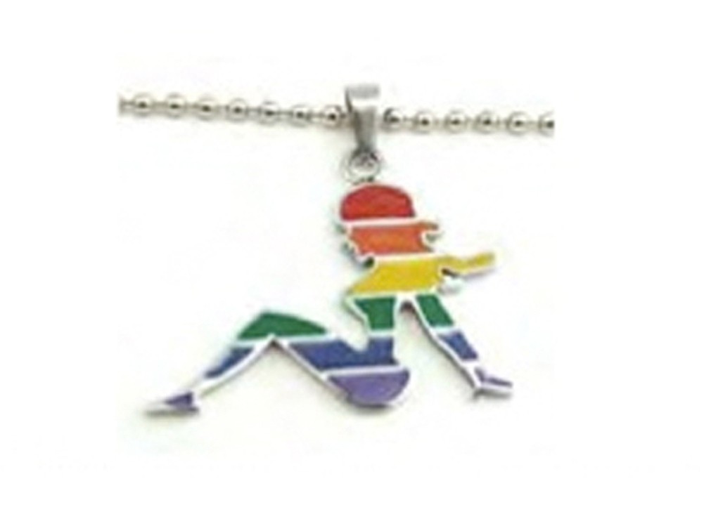 Cut Out Shape Hot Girl Rainbow Necklace with 18&qu...