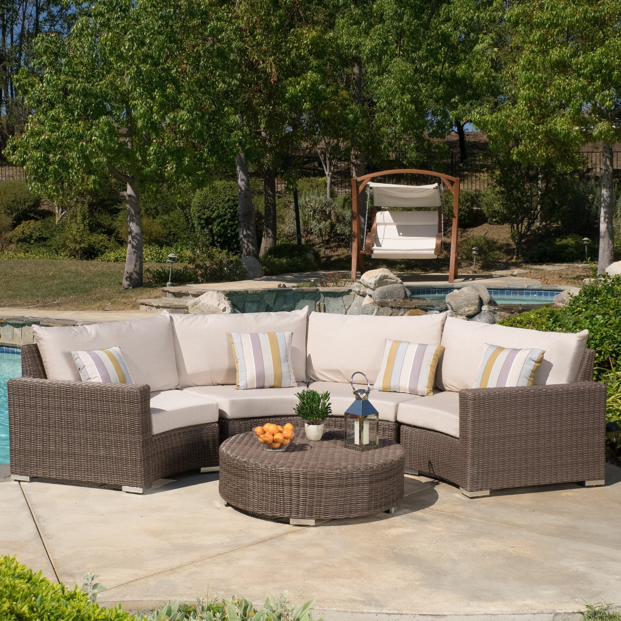 Gregory Outdoor 5-piece Aluminum Sectional Seating...