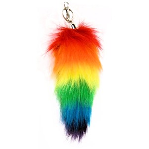 12" Inch Rainbow Faux Fox Tail - LGBT Gay and...