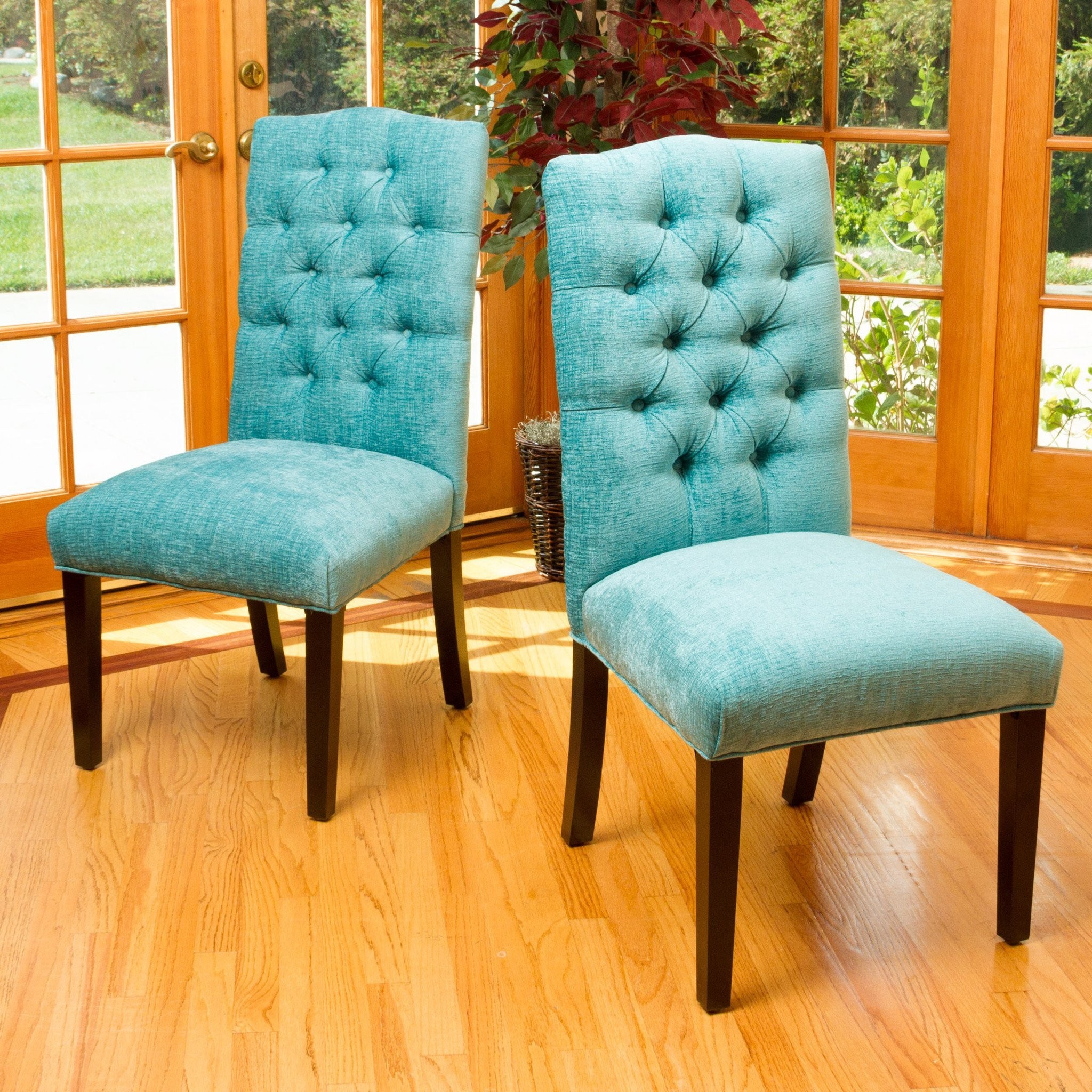Clark Teal Fabric Dining Chair (Set of 2)