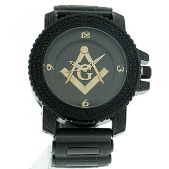Masonic Watches - Black Silicone Band - Free Mason...
