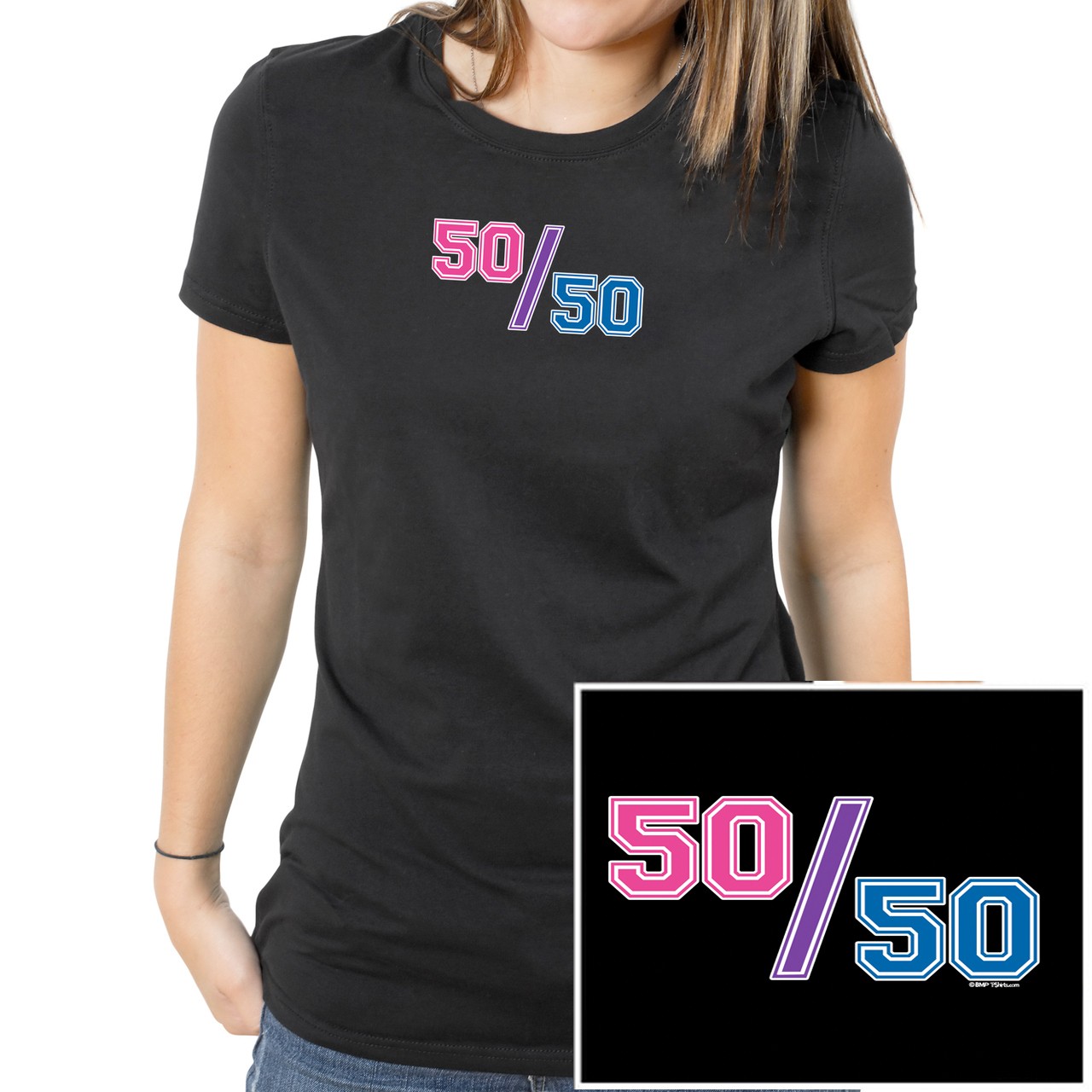 "50/50" (Bisexual Pride Flag Colors) - U...