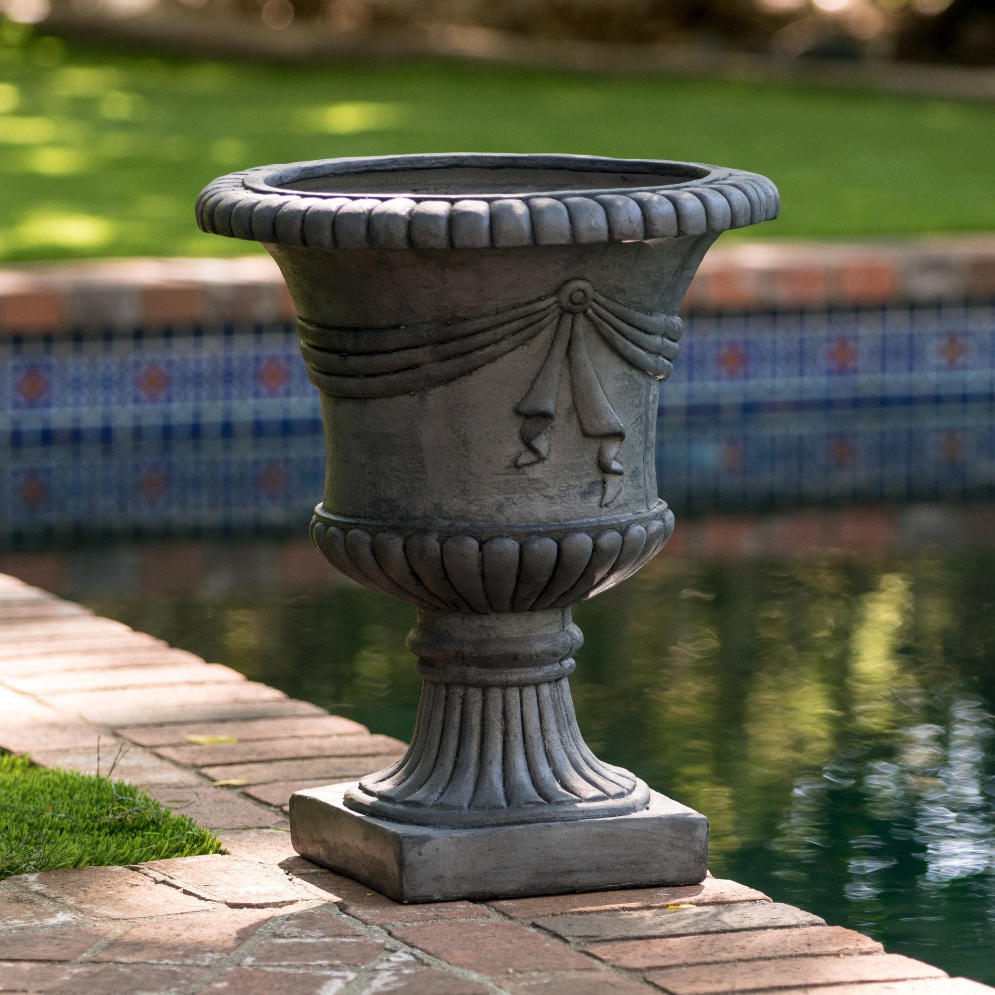 Ferrara Antique Grey Stone Planter