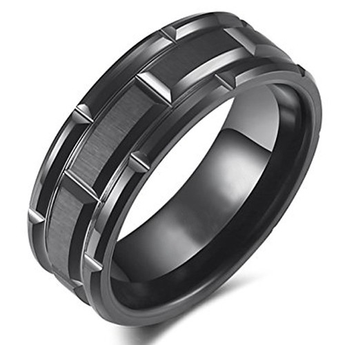 8mm - Unisex or Men's Tungsten Wedding Band. B...