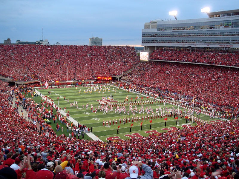 Memorial Stadium, nicknamed The Sea of Red, is an...