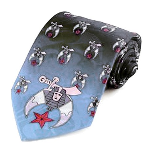 Shriners Neck Tie - Black and Gray Background Poly...