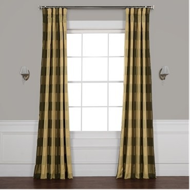 Suffolk Faux Silk Plaid Curtain