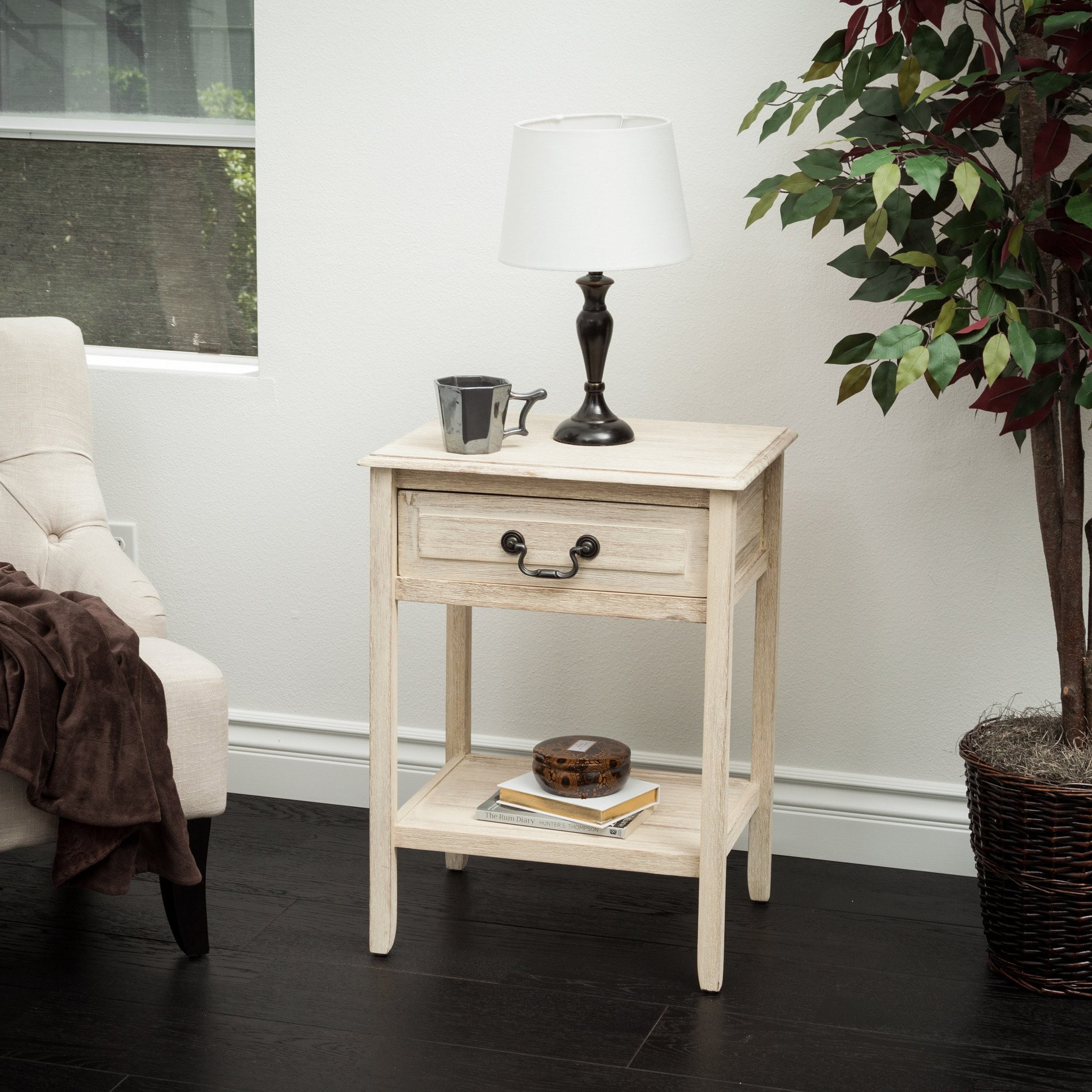 Noah Reclaimed Wood Top Drawer Accent Table