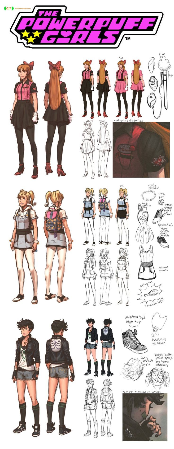 Powerpuff Girls CT character designs FULL by dCTb...