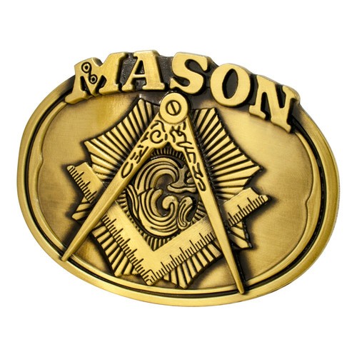 Freemason Belt Buckle / Masonic Buckle - Gold Tone...
