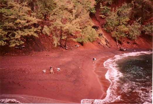Red Sand Beach (also known as Kaihalulu) is locate...