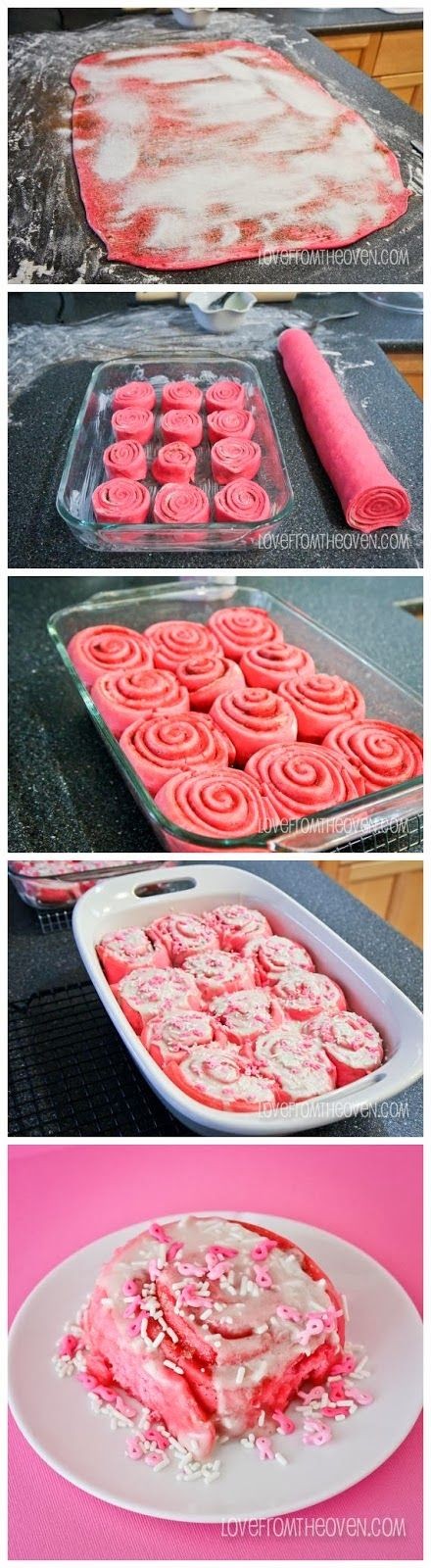 How To Pink Ribbon Cinnamon Rolls also cute for va...