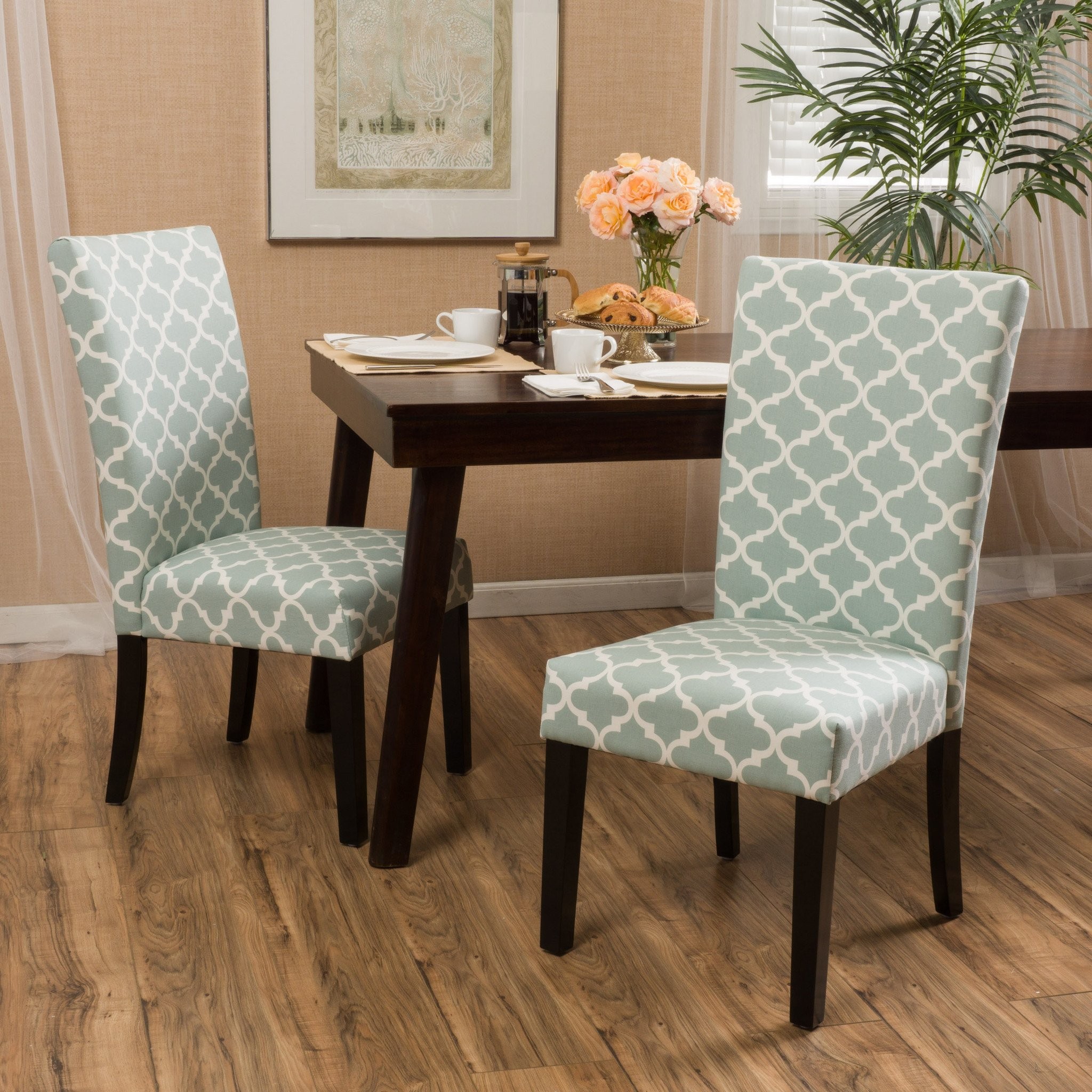 Raleigh Light Blue Fabric Dining Chair Set of Two...