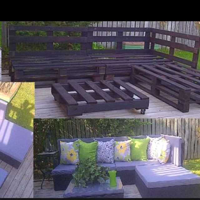 DIY Patio furniture from pallets. These actually l...