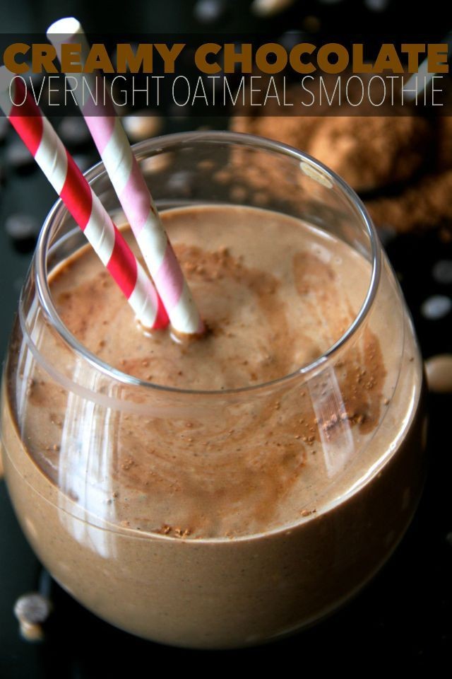 Chocolate Overnight Oatmeal Smoothie -- smooth, cr...