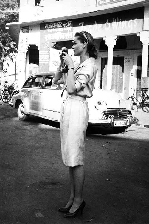 Lauren Bacall on location in Jaipur, India, 1958