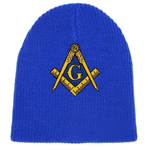 Masonic Hat Winter - Royal Blue Beanie Cap - Golde...