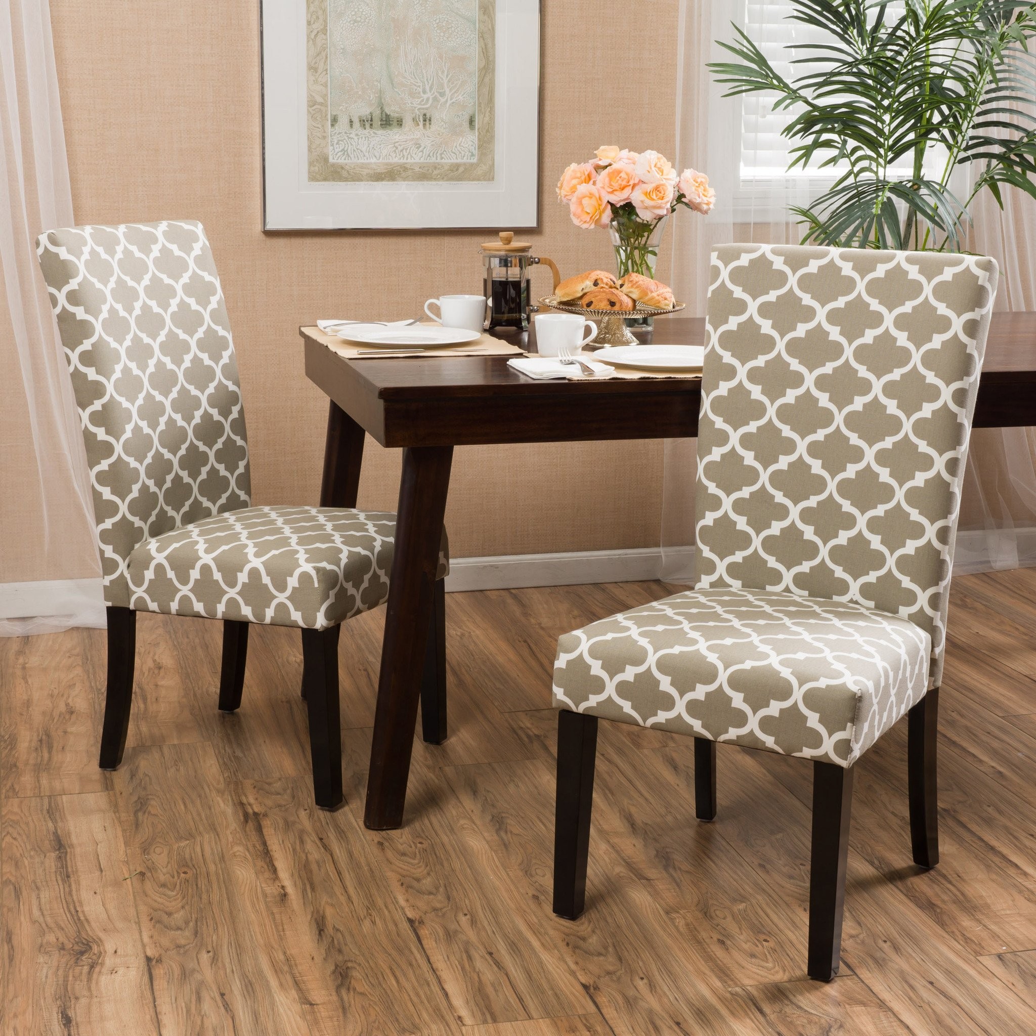 Raleigh Khaki Fabric Dining Chair Set of Two (2)