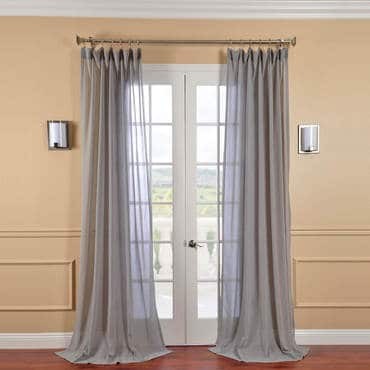 Nickel Faux Linen Sheer Curtain