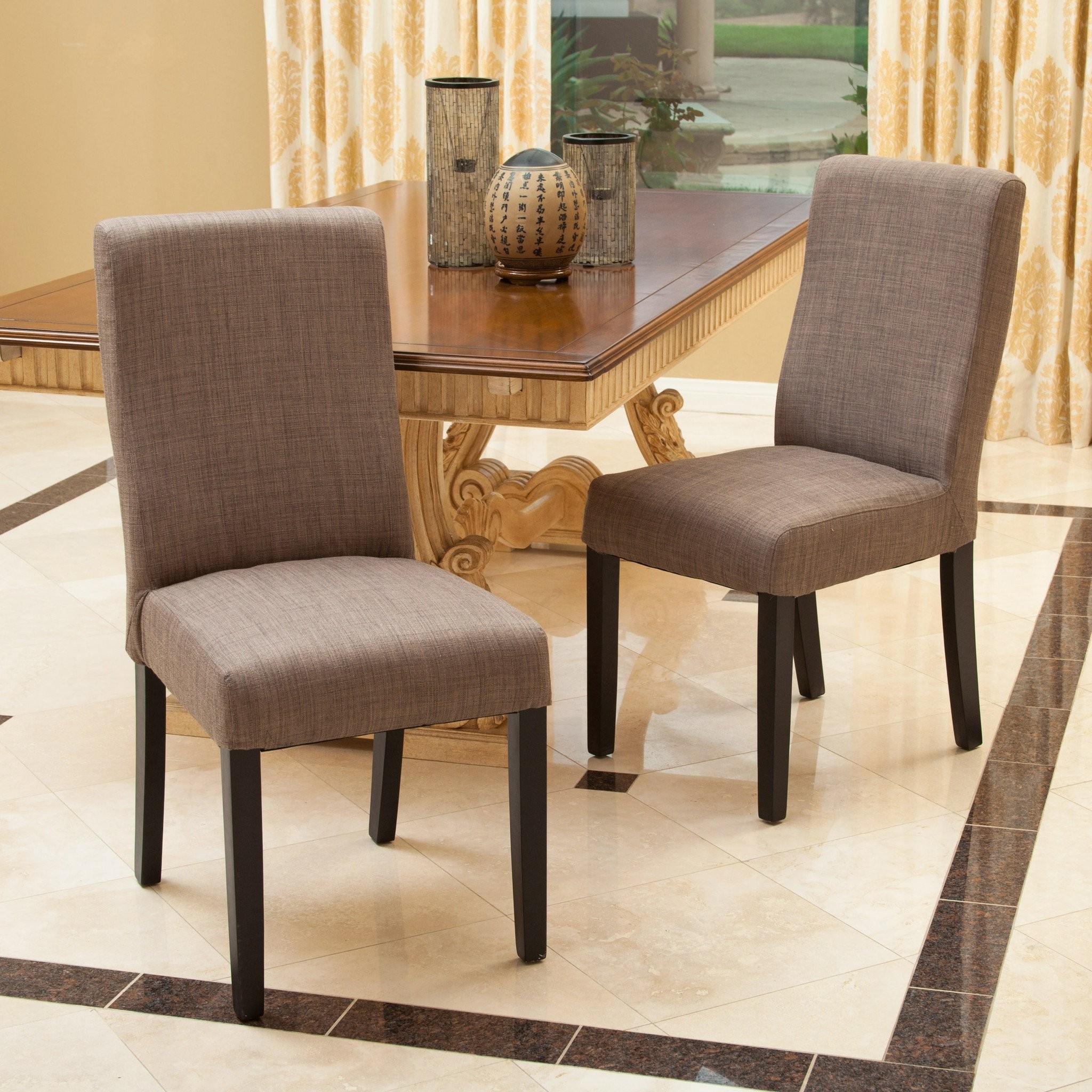 Heath Taupe Fabric Dining Chairs (Set of 2)