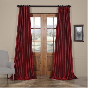 Ruby Vintage Textured Faux Dupioni Silk Curtain