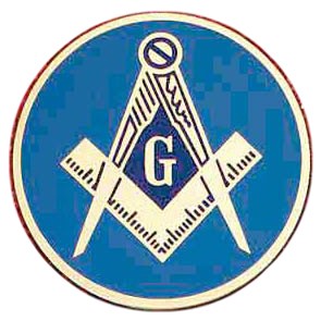 Round Masonic Car Emblem with Compass and Square S...