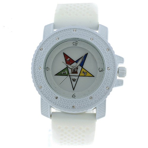 Order of the Eastern Star Watch - White Silicone B...