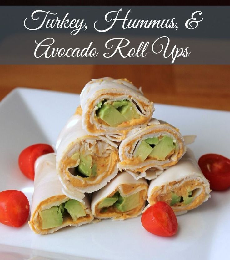 Turkey, Hummus, and Avocado Roll Ups (No Bread) 10...