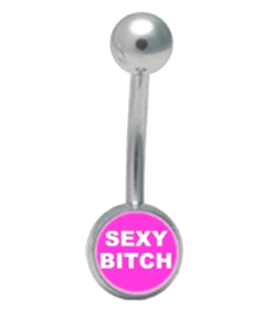Sexy Bitch Pink Belly Ring (Body Jewelry)