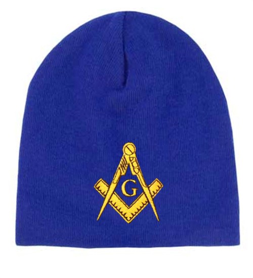 Freemason's Hat Winter - Blue Beanie Cap with...
