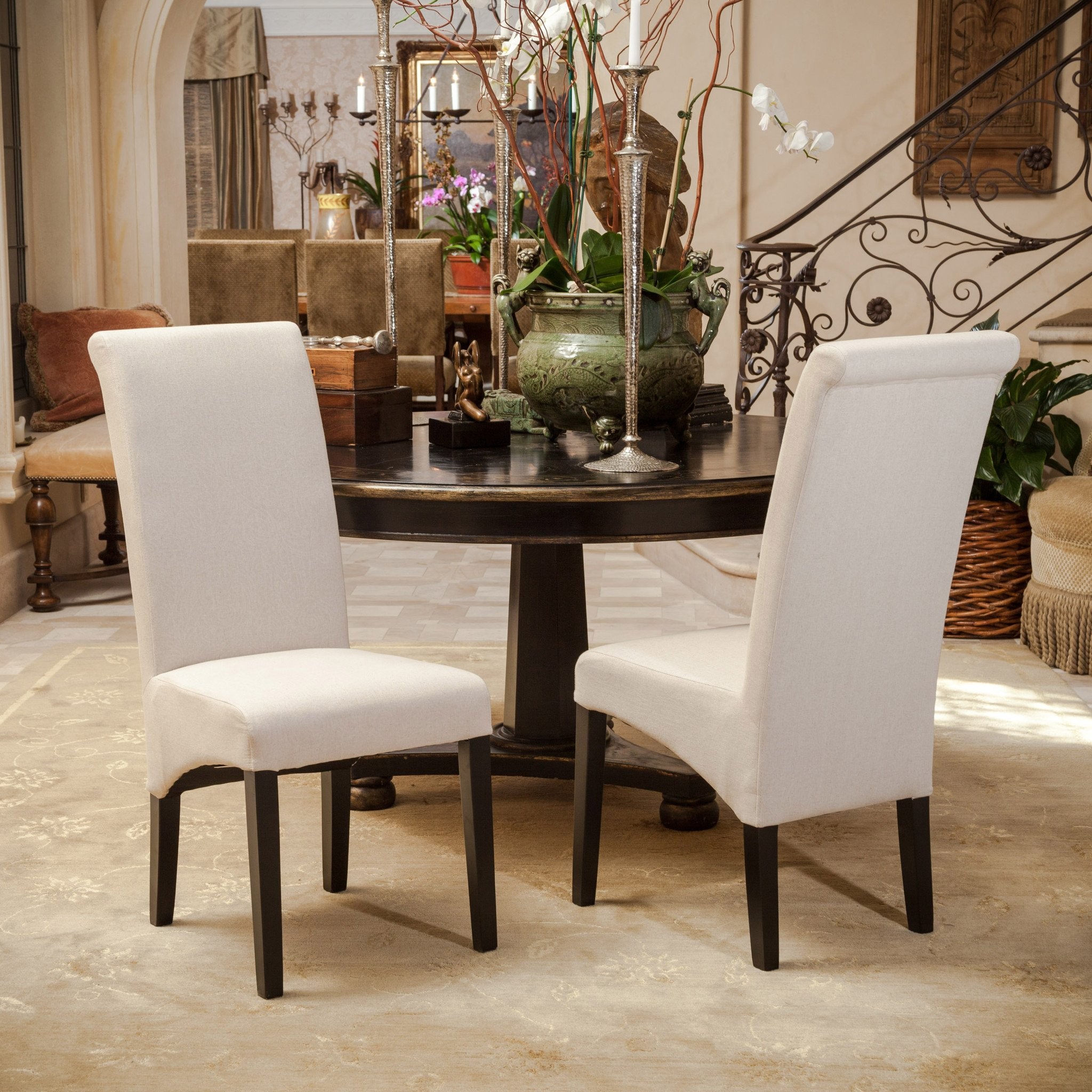Morrow Beige Fabric Dining Chairs (Set of 2)
